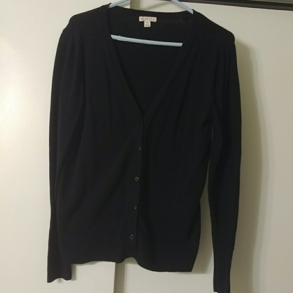 Black button cardigan